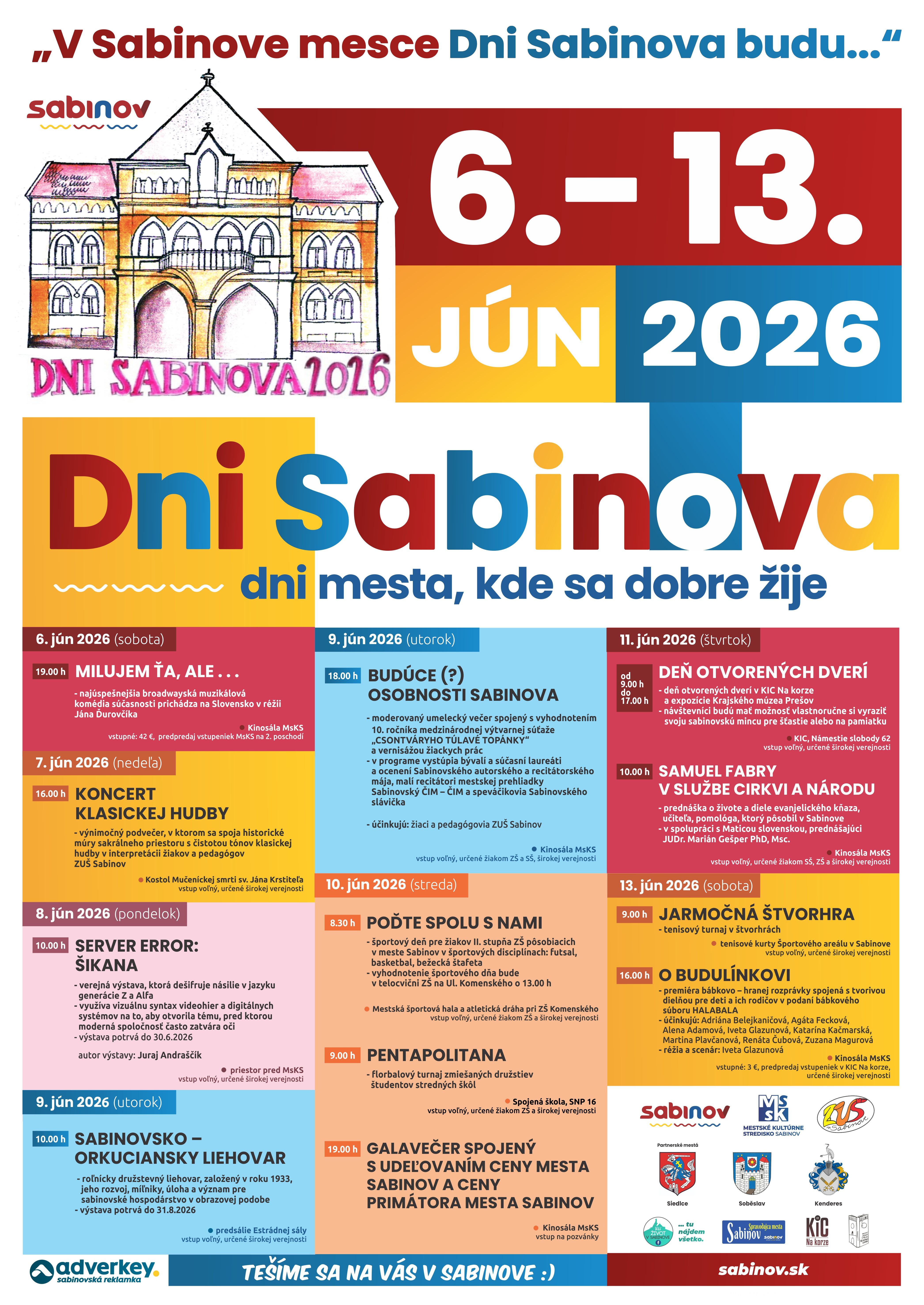 Program Dni Sabinova 2026